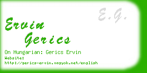 ervin gerics business card